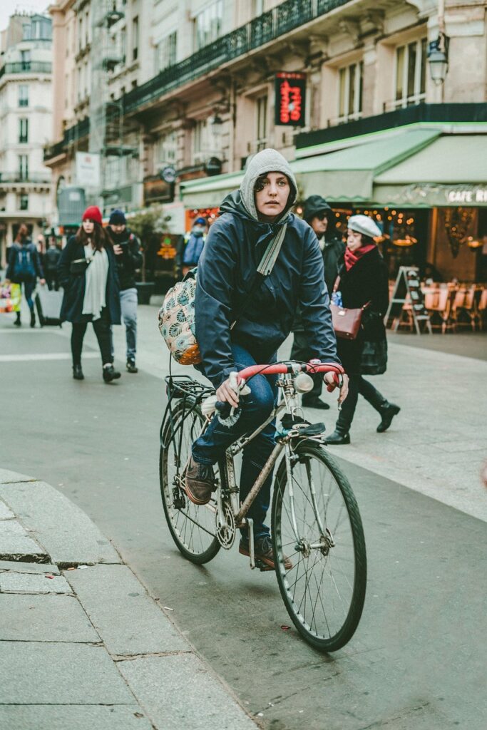 woman, bycicle, road, transport, bike, street, people, city, christmas, new year, paris, bycicle, bycicle, bycicle, bycicle, bycicle